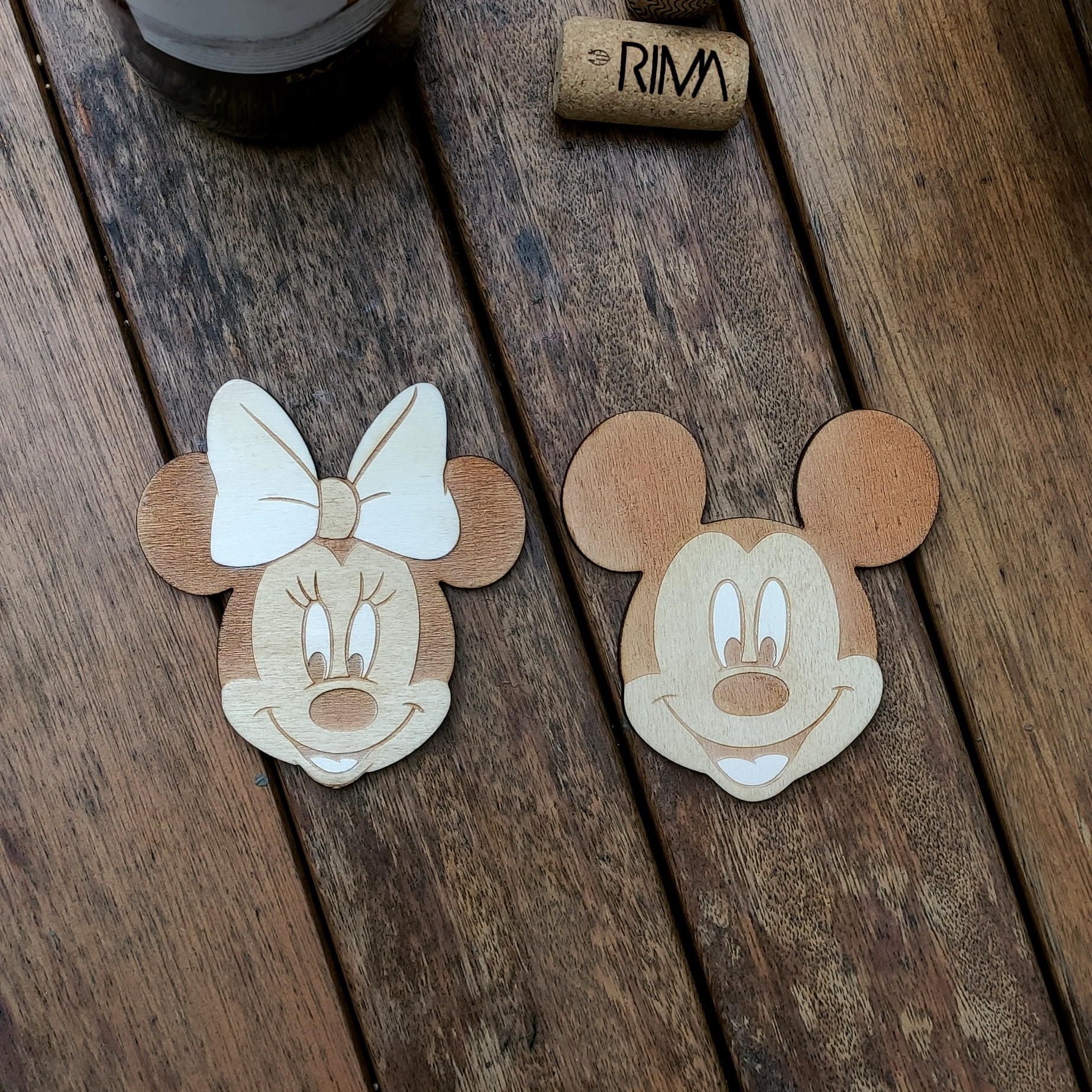 Mickey & Minnie Wood Coaster